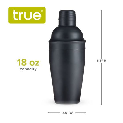 Ash: 18-Ounce Matte Black Cocktail Shaker by True