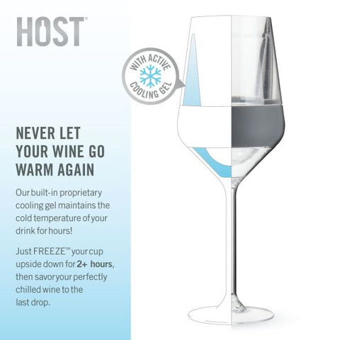 Wine FREEZE Stemmed in Gray (set of 2) by HOST®