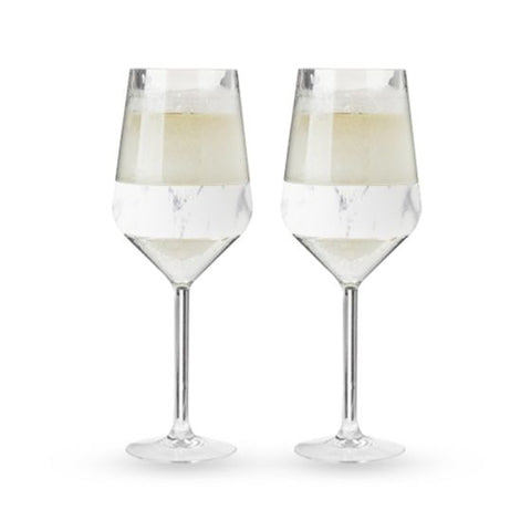 Wine FREEZE Stemmed in Marble (set of 2) by HOST®