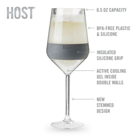 Wine FREEZE Stemmed in Gray (set of 2) by HOST®