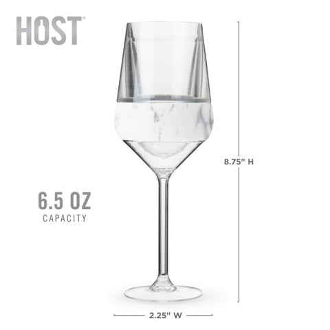 Wine FREEZE Stemmed in Marble (set of 2) by HOST®