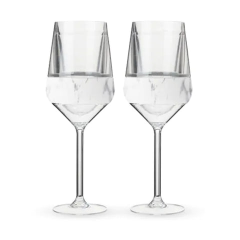 Wine FREEZE Stemmed in Marble (set of 2) by HOST®