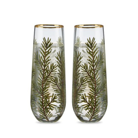 Woodland Stemless Champagne Flute by Twine Living® (Set of 2)