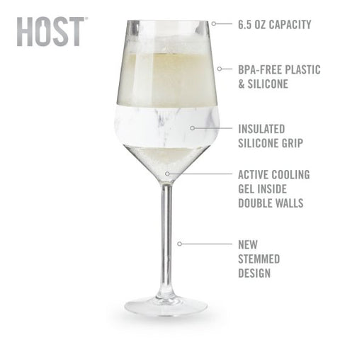 Wine FREEZE Stemmed in Marble (set of 2) by HOST®