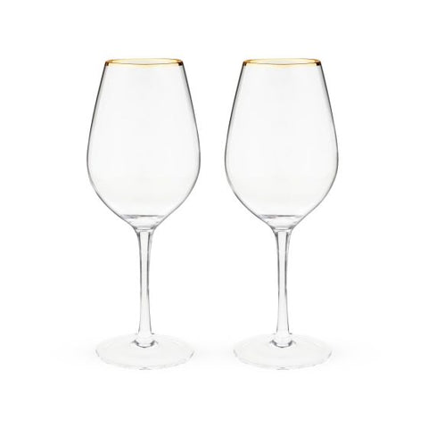 Gilded Stemmed Wine Glass Set by Twine