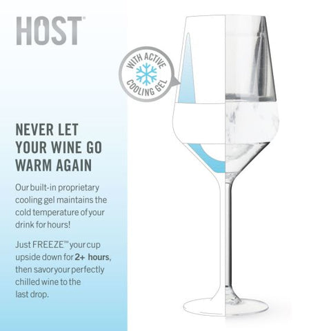 Wine FREEZE Stemmed in Marble (set of 2) by HOST®