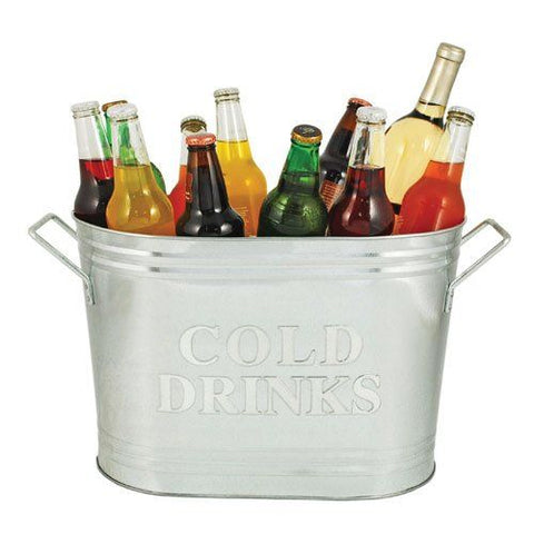 Cold Drinks Galvanized Metal Tub by Twine®