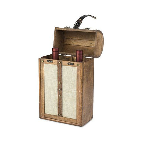 2-Bottle Vintage Trunk Wine Box by Twine®