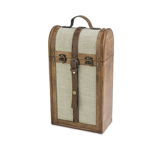 2-Bottle Vintage Trunk Wine Box by Twine®