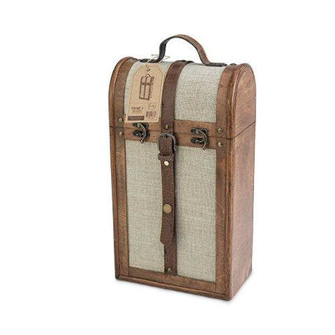 2-Bottle Vintage Trunk Wine Box by Twine®