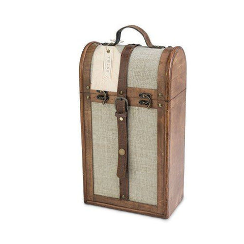 2-Bottle Vintage Trunk Wine Box by Twine®