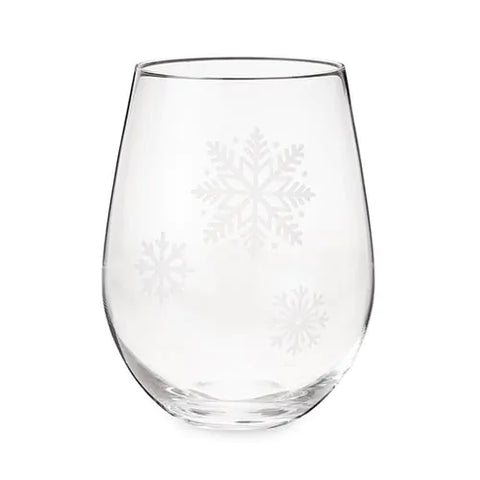 Scattered Snowflakes Stemless Wine Glass by Twine®