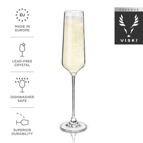 Reserve European Crystal Champagne Flutes by Viski®