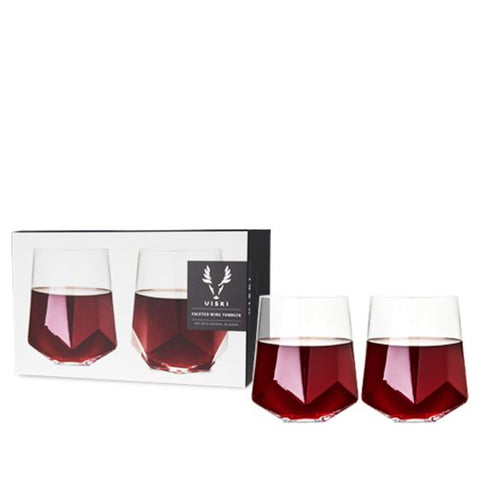 Faceted Crystal Wine Glasses by Viski®