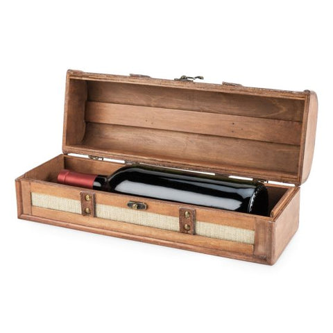 1-Bottle Vintage Striped Trunk Wine Box by Twine®