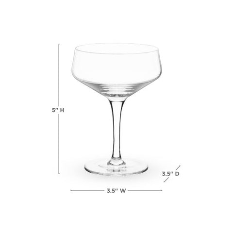 Angled Crystal Coupe Glasses (Set of 4) by Viski®