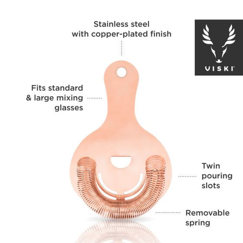 Copper Hawthorne Strainer by Viski®