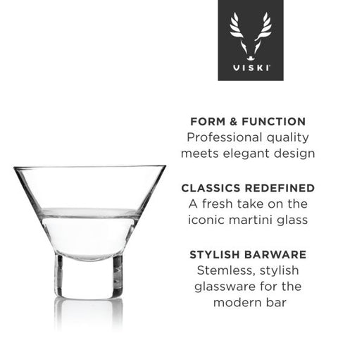 Heavy Base Crystal Martini Glasses by Viski®