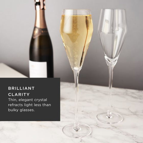 Angled Crystal Prosecco Glasses by Viski®