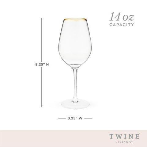 Gilded Stemmed Wine Glass Set by Twine