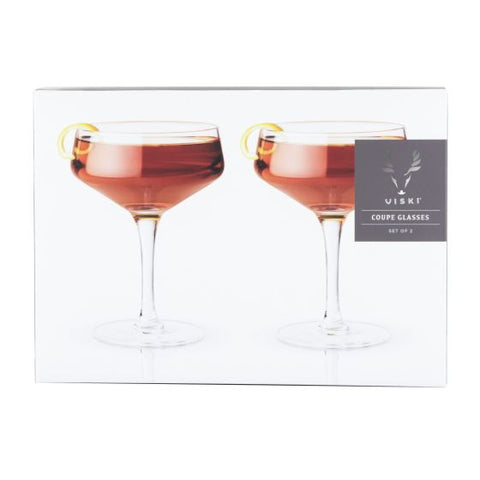 Angled Crystal Coupe Glasses by Viski®