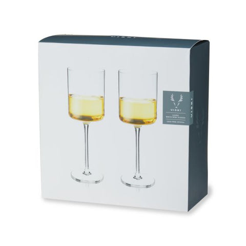 Laurel White Wine Glasses by Viski