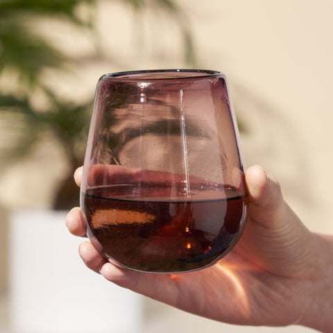 Rosado Recycled Stemless Wine Glass Set by Twine Living