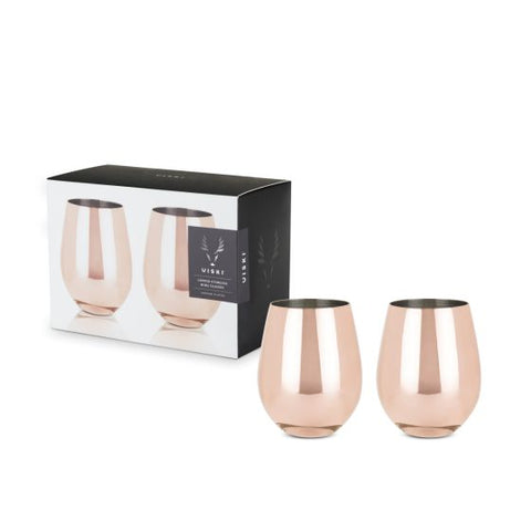 Copper Stemless Wine Glasses by Viski®