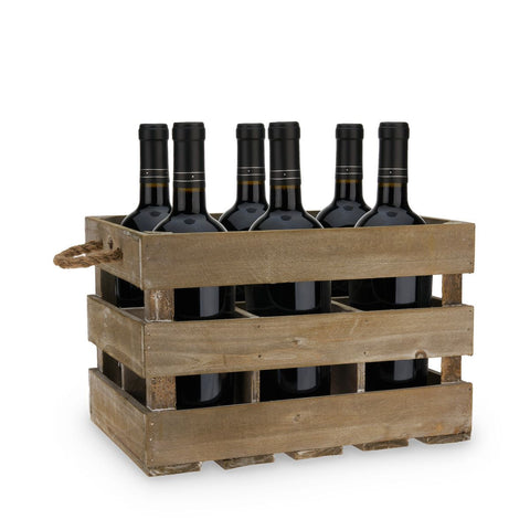 Wooden 6-Bottle Crate by Twine®