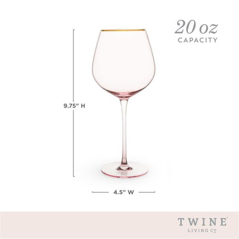 Rose Crystal Red Wine Glass by Twine Living® (Set of 2)