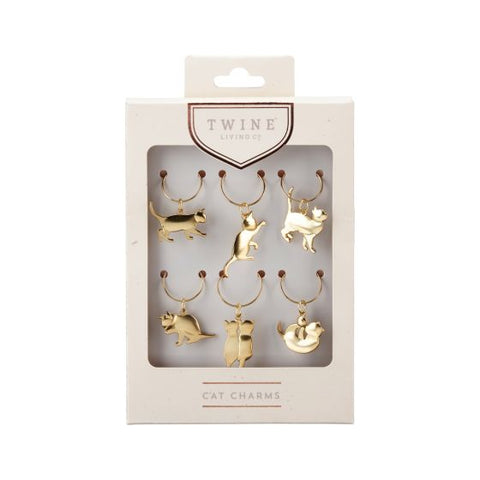 Gold Cat Wine Charms by Twine Living® (Set of 6)