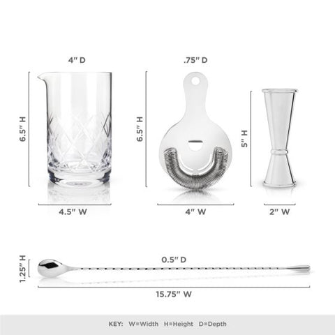 4-Piece Mixologist Barware Set by Viski®