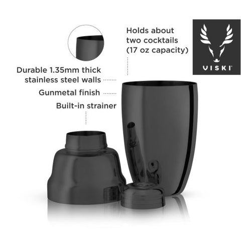 Gunmetal Heavyweight Cocktail Shaker by Viski®