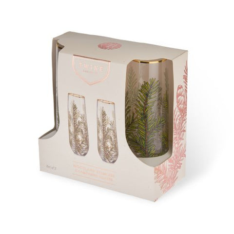 Woodland Stemless Champagne Flute by Twine Living® (Set of 2)