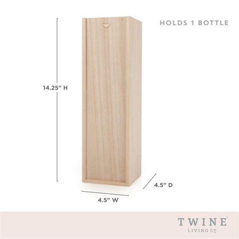 1-Bottle Wooden Wine Box by Twine®