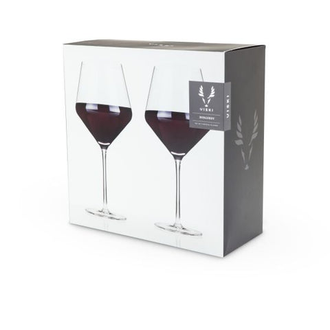 Angled Crystal Burgundy Glasses by Viski®