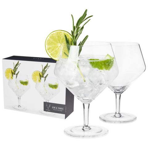 Angled Crystal Gin & Tonic Glasses by Viski®