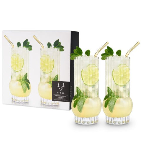 Deco Crystal Highball Glasses by Viski®