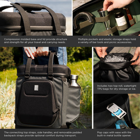 Insulated Black Cooler Backpack by Viski®