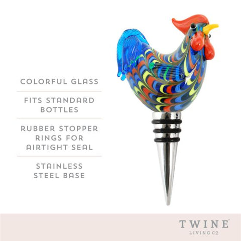 Rooster Glass Bottle Stopper by Twine®