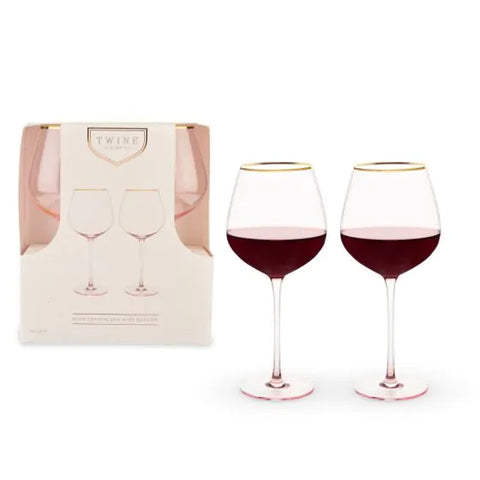 Rose Crystal Red Wine Glass by Twine Living® (Set of 2)