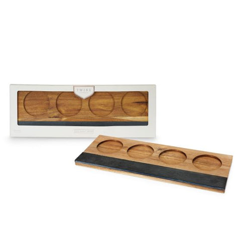 Acacia Wood Wine Flight Board by Twine®