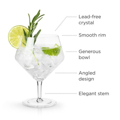 Angled Crystal Gin & Tonic Glasses by Viski®