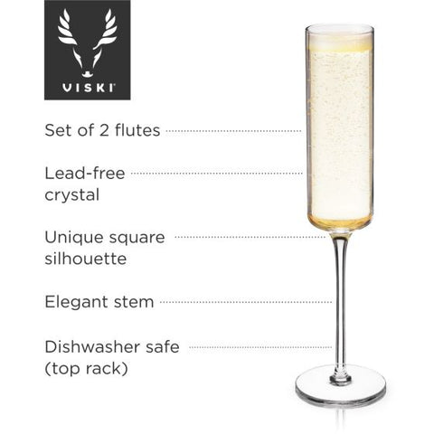 Laurel Champagne Flutes by Viski