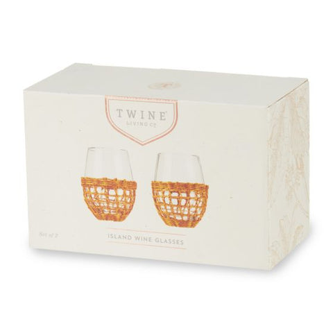 Island Stemless Wine Glass Set of 2 by Twine Living®