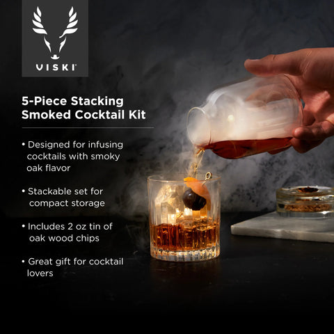 5 Piece Stacking Smoked Cocktail Kit by Viski®