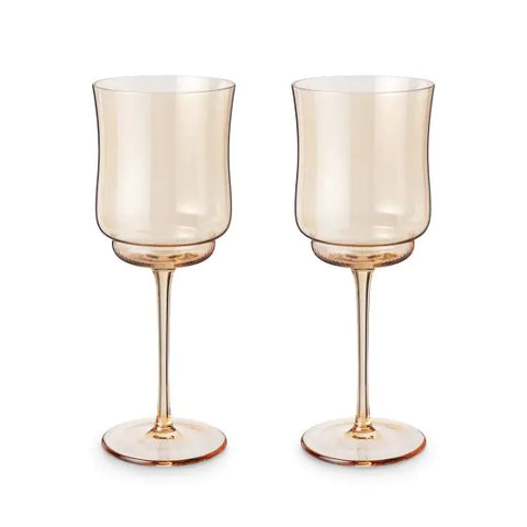 Tulip Stemmed Wine Glass in Amber by Twine Living