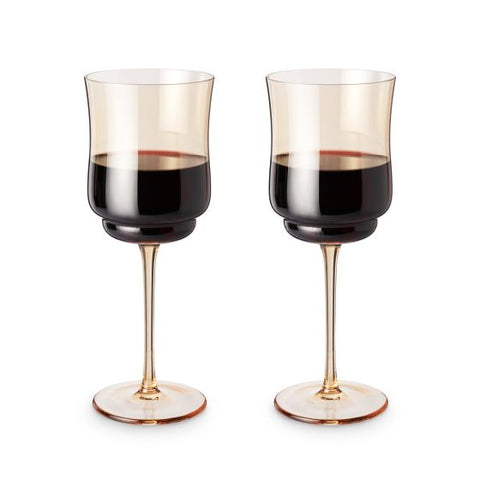 Tulip Stemmed Wine Glass in Amber by Twine Living