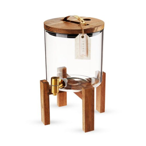 Modern Manor Wood & Glass Drink Dispenser by Twine Living