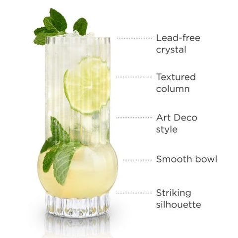 Deco Crystal Highball Glasses by Viski®